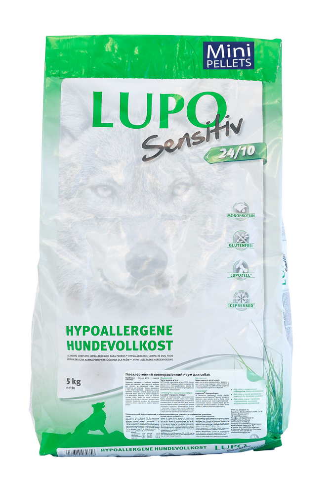 Гіпоалергенний сухий корм Lupo Sensitiv 24/10 Mini Pellets для активних собак дрібних порід 5 кг (LF-D1127-5)