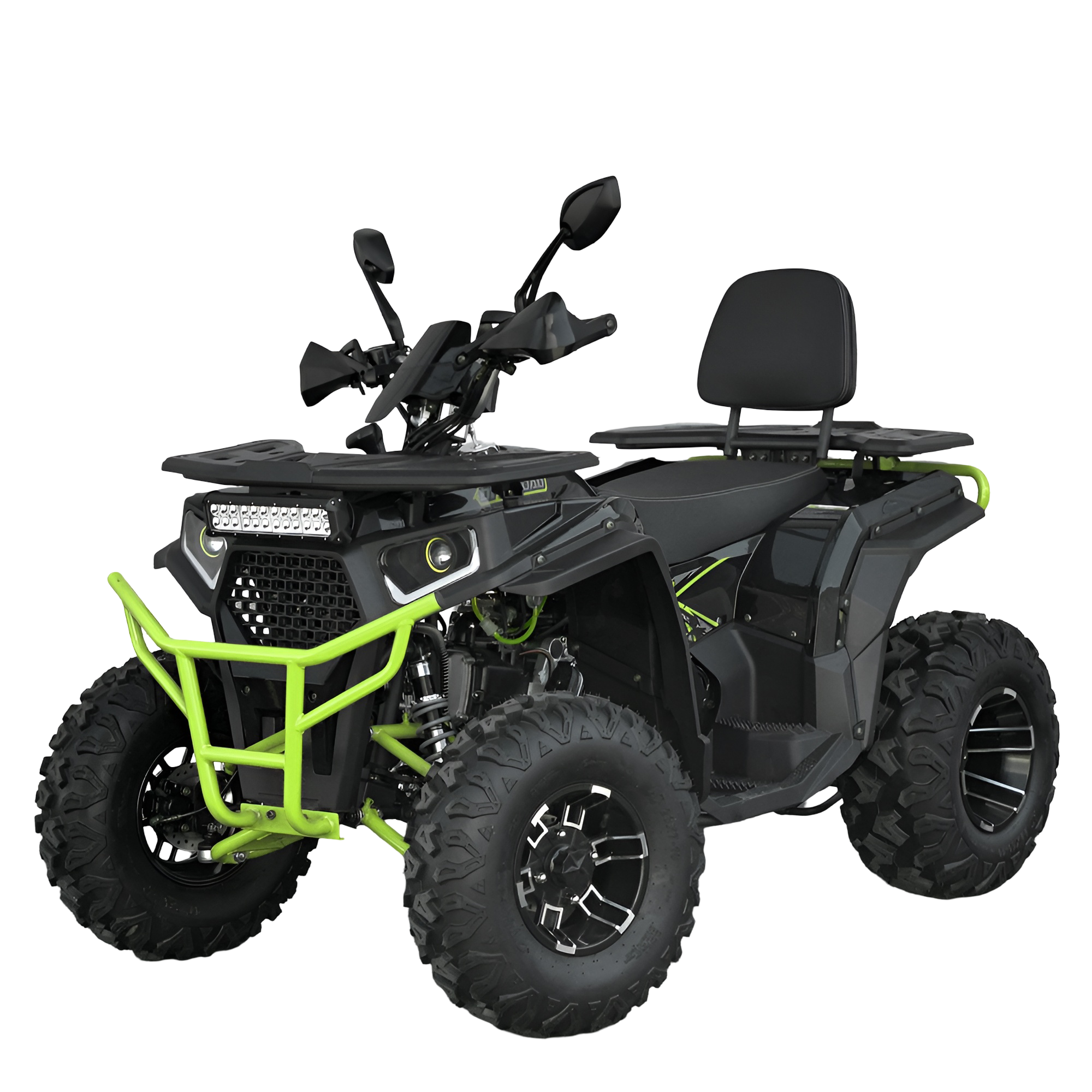Квадроцикл бензиновый Profi 12V9Ah колеса 10" Черно-зеленый (AFB200L-2-5)