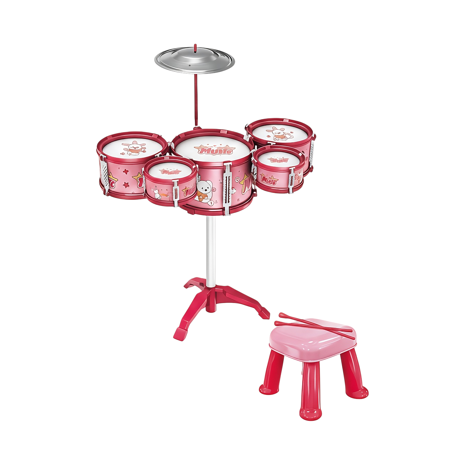 Детская барабанная установка Jazz Drum DX 100-2 стульчик/тарелка/палочки (30770447)