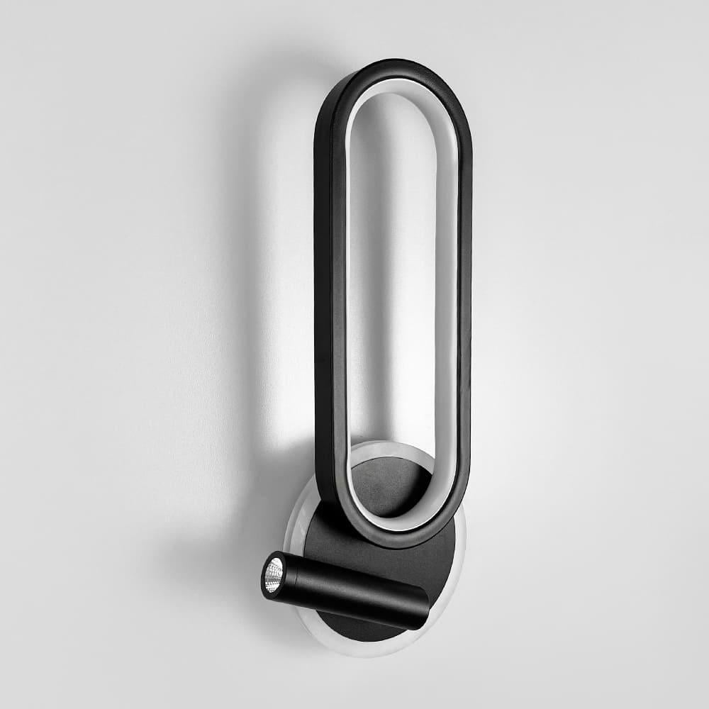 Светильник настенный Lighthouse LNF-17570/2 BK 16W со светодиодным овалом и спотом 43х16 см Черный