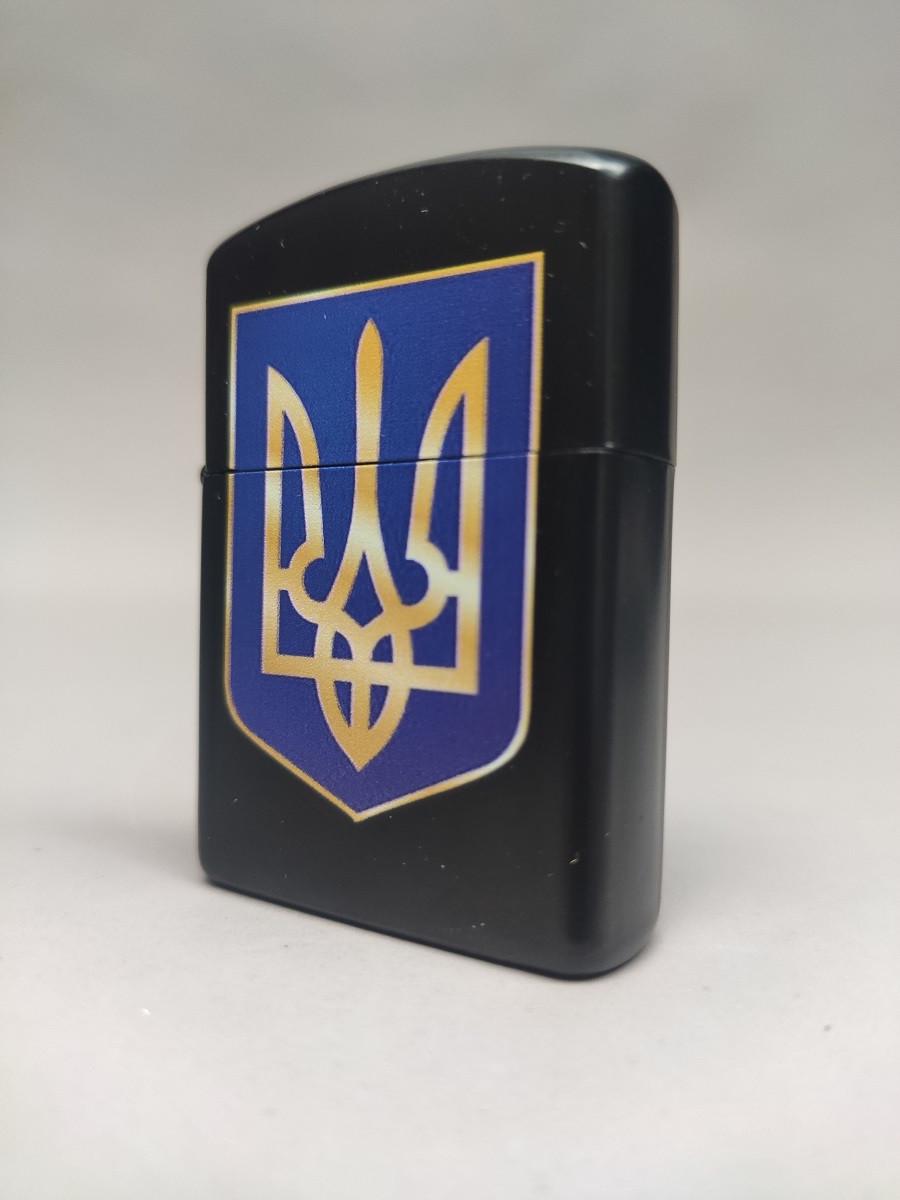 Зажигалка бензиновая Star Lighters Герб Украины Big Black Matte (ch00082) - фото 2