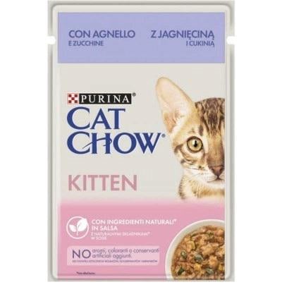Влажный корм для котят Purina Cat Chow Kitten с ягненком и цуккини в желе 85 г