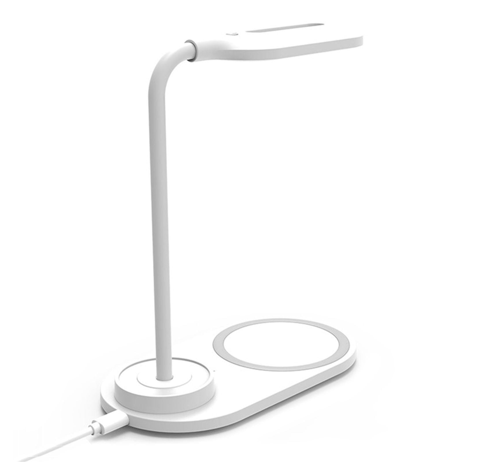 Лампа настольная TEG LED с беспроводной QC зарядкой Белый (EG8027-01)