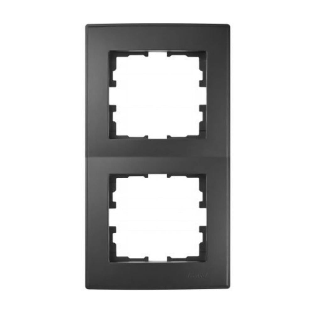 Рамка Lezard Lesya 2-местная вертикальная Антрацитовая