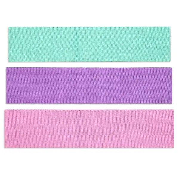 Набор тканевых фитнес-резинок Luting Hip Resistance Bands из латекса 38x8 см 3 шт. Зеленый/Розовый/Фиолетовый (opt-14729)