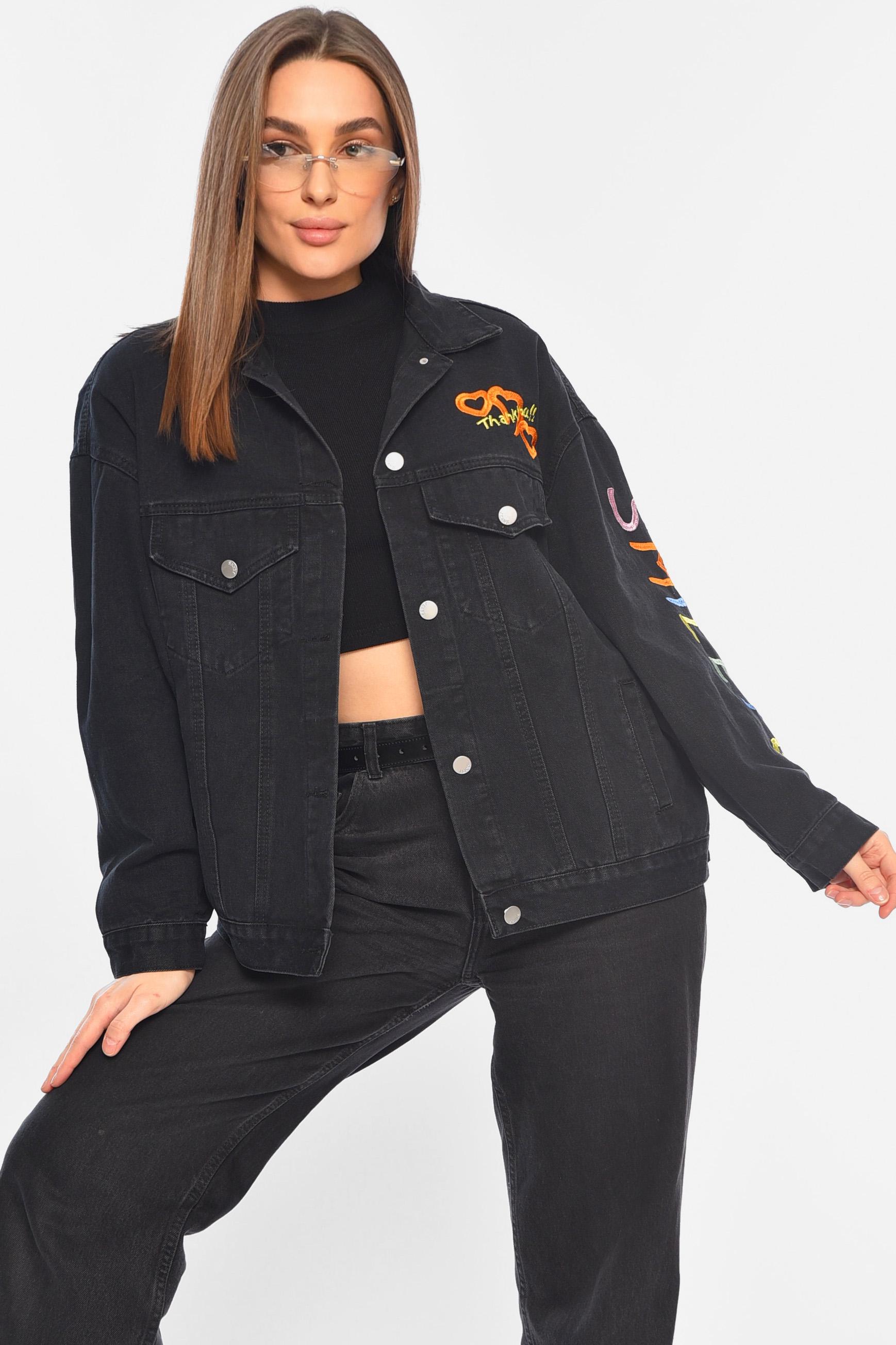 Джинсовка жіноча M Чорний (179818) - фото 2 Джинсовка жіноча M Чорний (179818) - фото 2