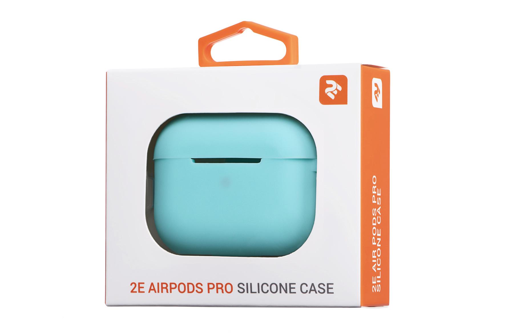 Чохол 2E Pure Color Silicone для навушників Apple AirPods Pro Ментоловий (2E-PODSPR-IBPCS-2.5-MT) - фото 4