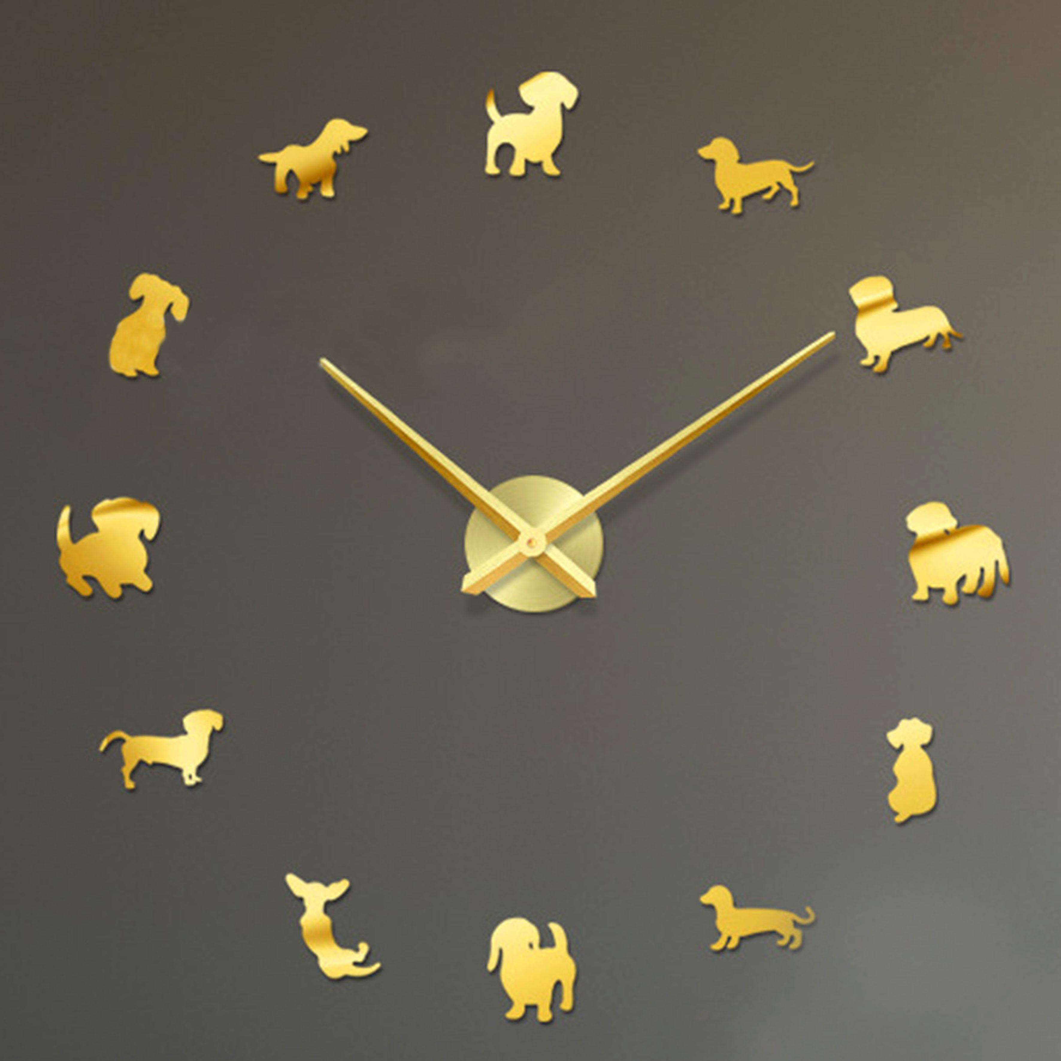 Часы настенные Rome 3D с регулируемым диаметром зеркальные Золотистый (1011349)