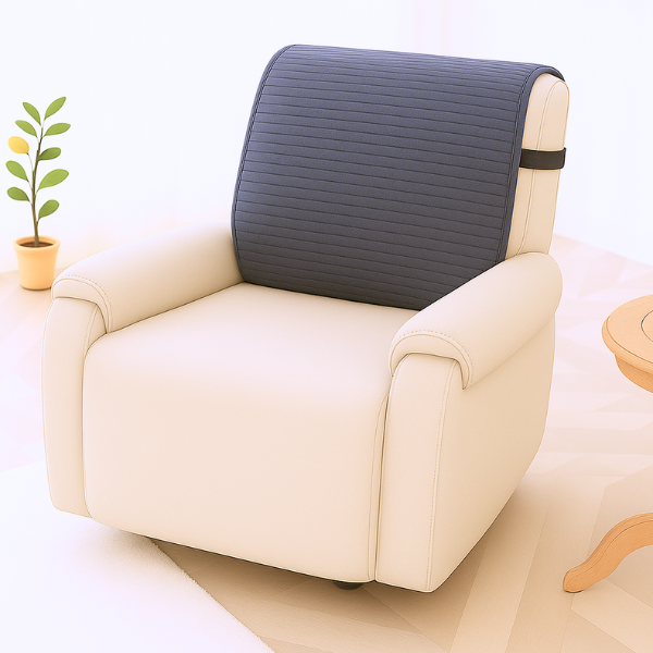 Чехол для спинки на односпальное кресло из мебельного велюра 53х100 см Антрацит (27639163)