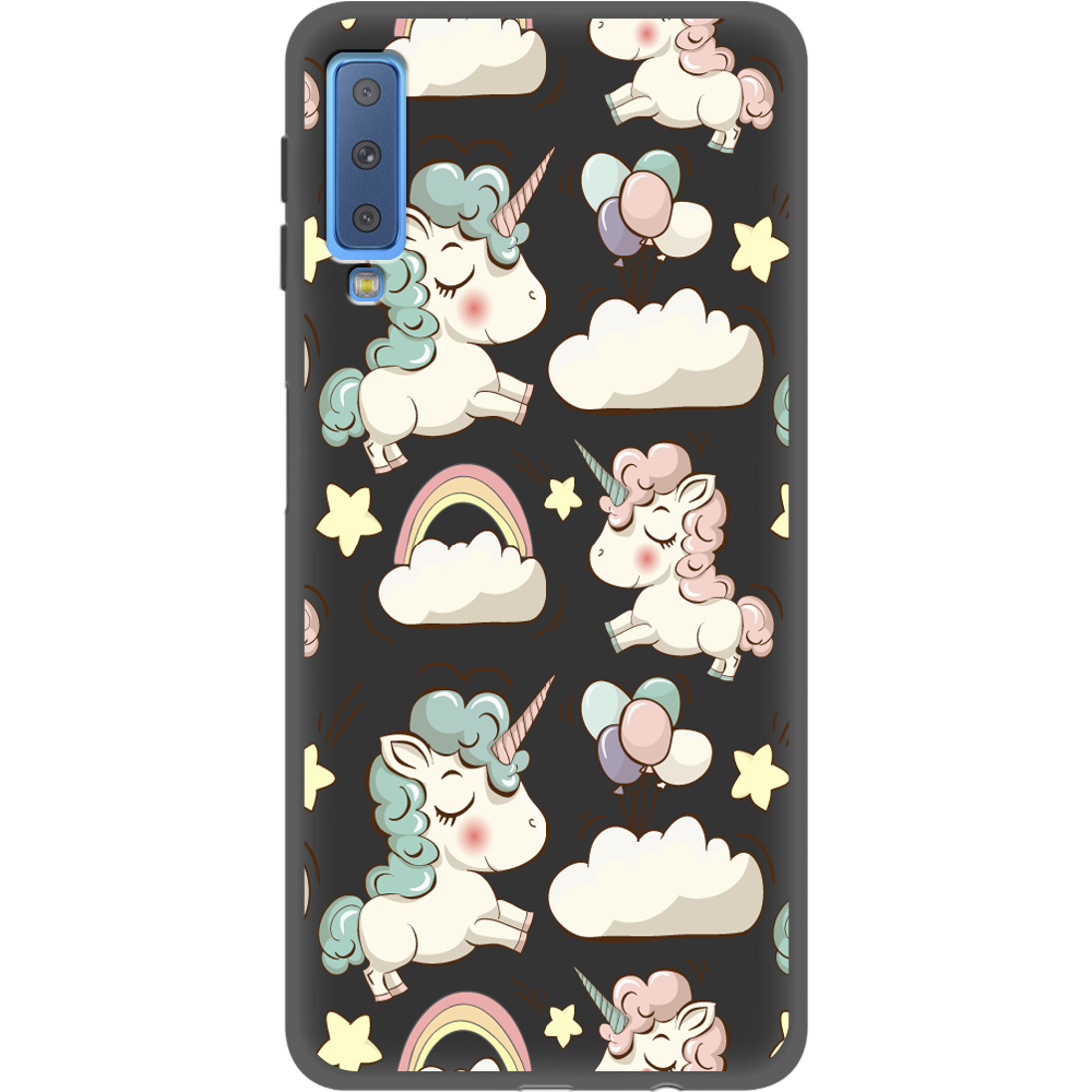 Чехол Boxface Samsung A750 Galaxy A7 2018 Unicorns Черный силикон (35481-cc2-35597)