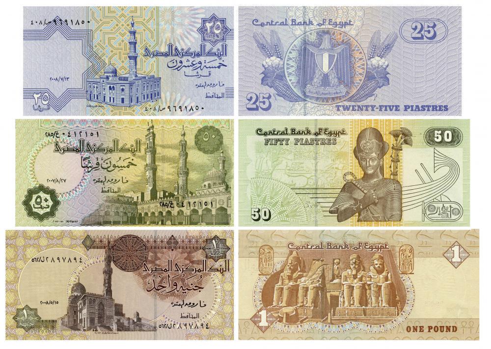 Колекційна банкнота Єгипет набір з 3 банкнот 2007-2008 UNC 25/50 піастрів/1 фунт P57/P62/P50 (Б13332)