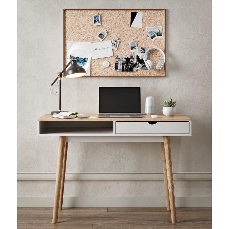 Стол письменный Lion Сканди-1 158,5х39х77 см Нимфея Альба /Дуб Артизан (24414943)