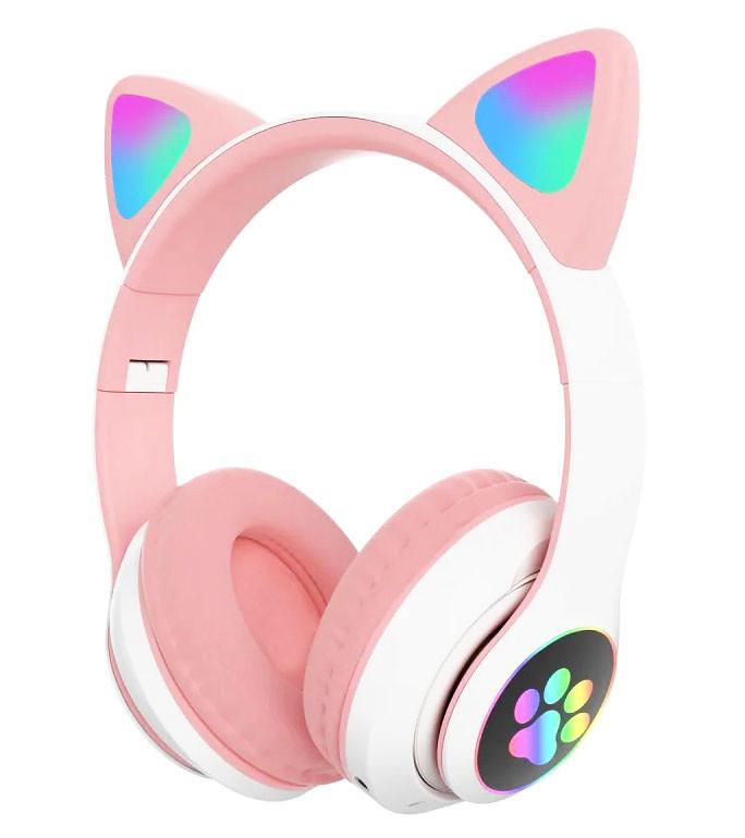 Наушники детские беспроводные Bluetooth Cat Ear VZV-23M с кошачьими ушками Розовый (2080441252)