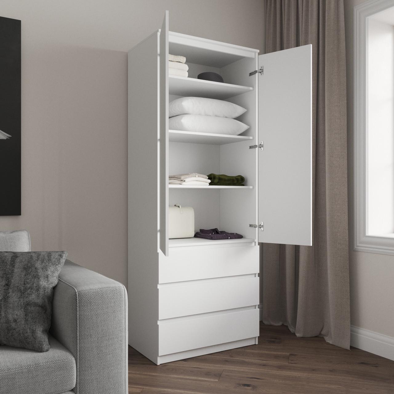 Шафа гардеробна Вайс R-16 802х500х2110 мм Венге Темний/Білий фасад (30834987) - фото 4 Шафа гардеробна Вайс R-16 802х500х2110 мм Венге Темний/Білий фасад (30834987) - фото 4