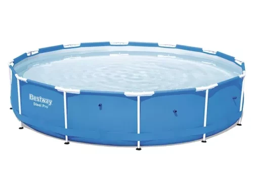 Бассейн каркасный круглый Bestway Steel Pro с трехслойной ПВХ-чашей 366х76 см 6473 л Сине-серый
