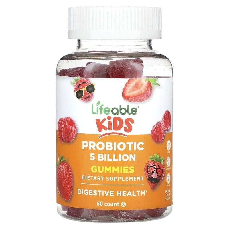 Пробиотики для детей 5 млрд Lifeable Kids Probiotic Gummies вкус ягод 60 мармеладок