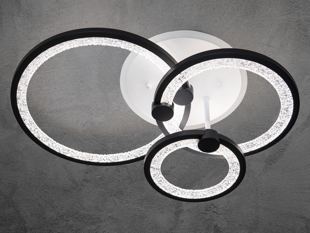 Люстра LED на кухню з диммером 8180-3BK-LS 70W на 10 м2 Чорний (2461100376) - фото 3