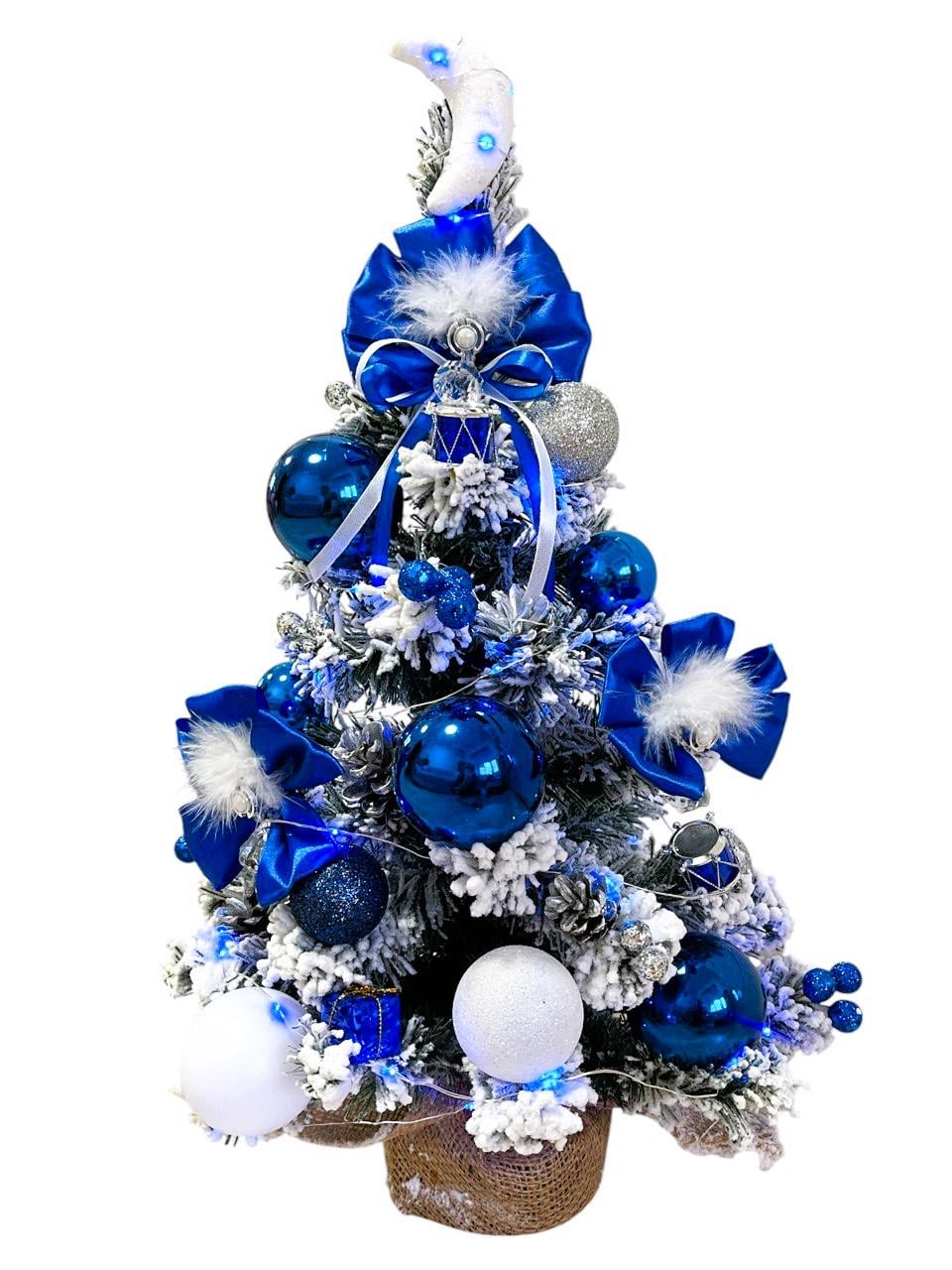 Искусственная елка Заснеженная с ярко-синим декором и гирляндой Роса 5 м 40 см (2025823137)