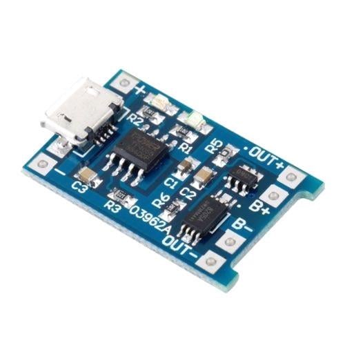 Модуль зарядки літієвих Li-ion батарей TP4056 від MicroUSB захист DW01 (286429)