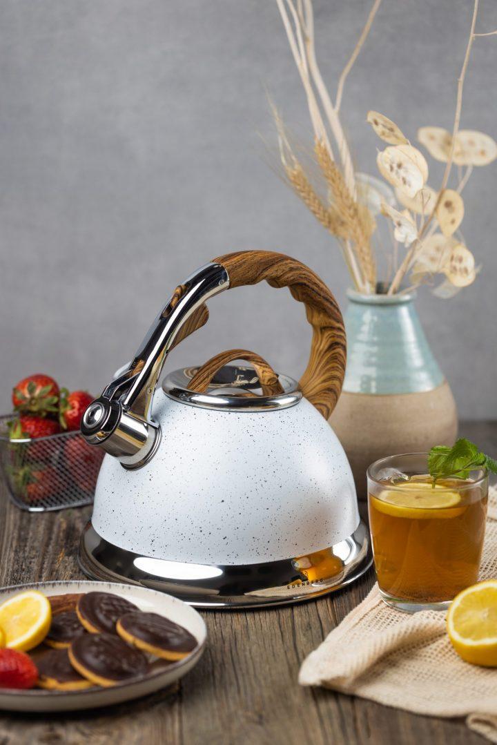 Чайник Edenberg 3 л из нержавеющей стали со свистком Белый (EB-8852) - фото 4 Чайник Edenberg 3 л из нержавеющей стали со свистком Белый (EB-8852) - фото 4