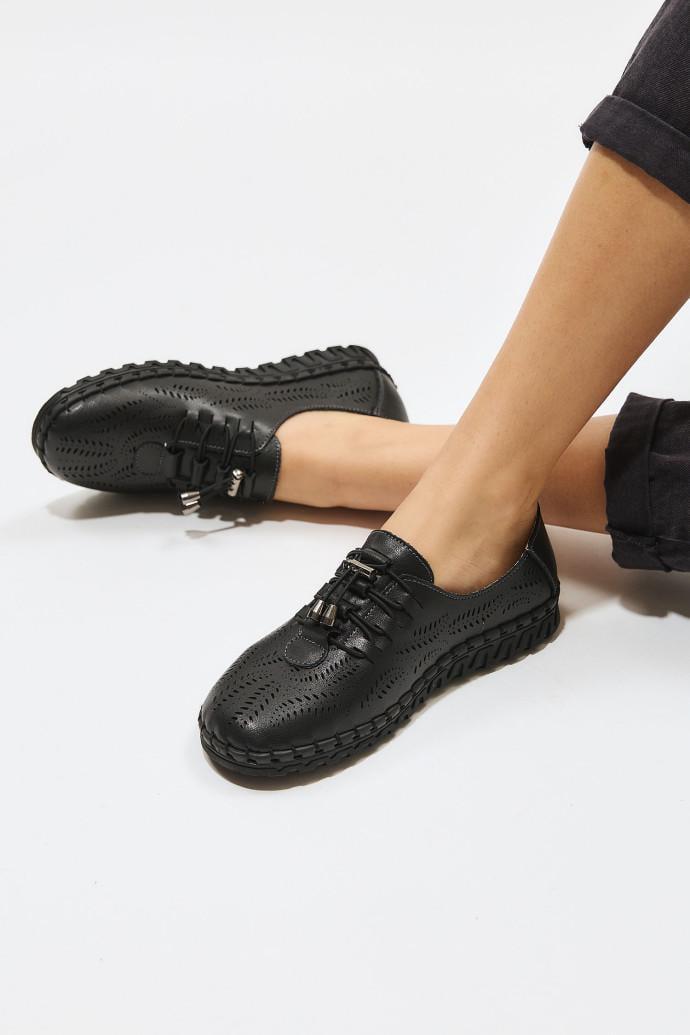 Мокасины женские ALLSY кожаные р. 39 Черный (195191) - фото 3 Мокасины женские ALLSY кожаные р. 39 Черный (195191) - фото 3