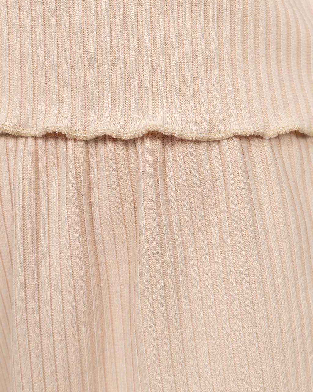 Пижамный женский комплект тройка в рубчик халат/футболка с шортами Кремовый (2134747962) - фото 10