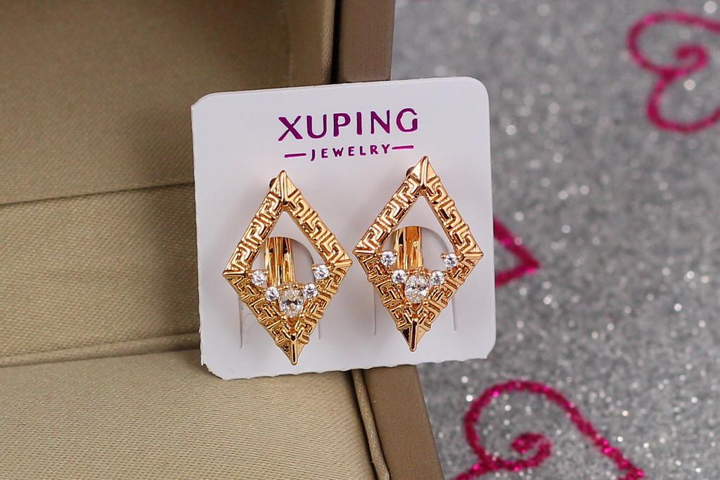 Серьги Xuping Jewelry Ромбик 1,5 см Золотистый (1578042182)