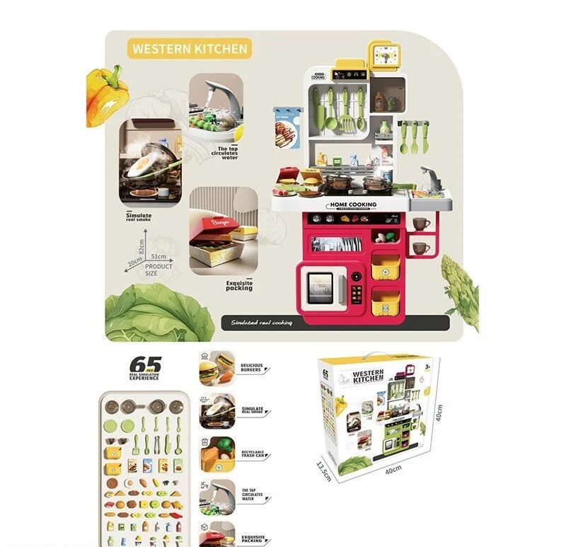 Дитяча кухня Limo Toy 918 А-В з водою/парою/світлом/звуком 65 предметів Червоний (2656489042) - фото 2 Дитяча кухня Limo Toy 918 А-В з водою/парою/світлом/звуком 65 предметів Червоний (2656489042) - фото 2