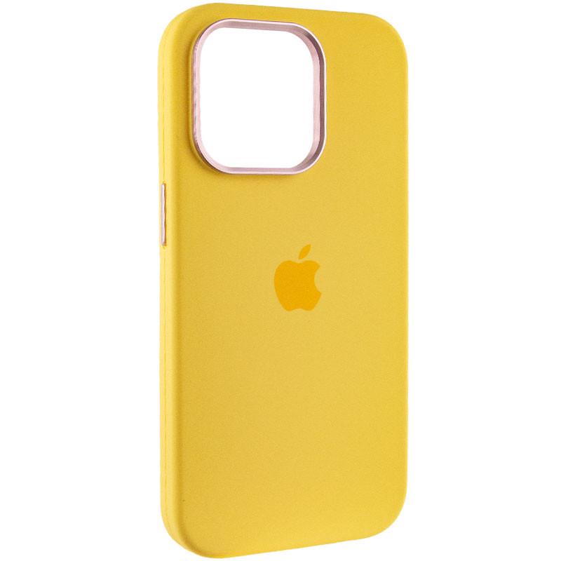 Противоударный чехол Silicone Case Metal Buttons (AA) для Apple iPhone 14 Pro (6.1") Желтый / Sunglow