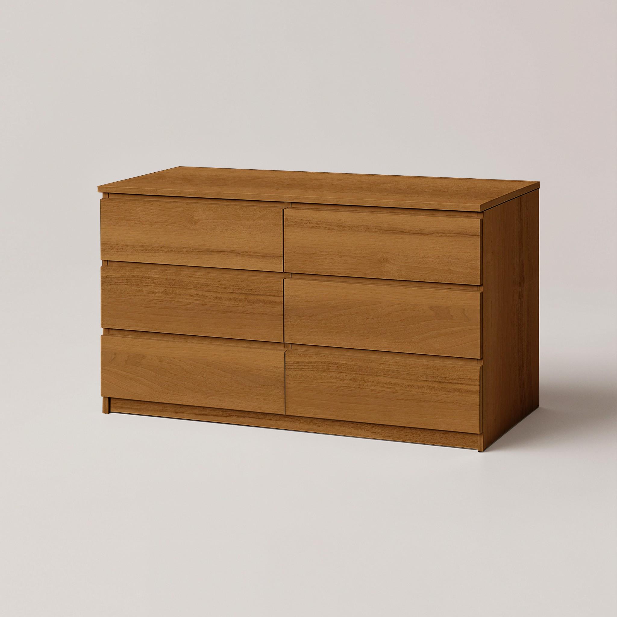 Комод на 6 ящиков без ручек Kvatro 130 1300х400х750 мм Орех Эксклюзив - фото 2 Комод на 6 ящиков без ручек Kvatro 130 1300х400х750 мм Орех Эксклюзив - фото 2