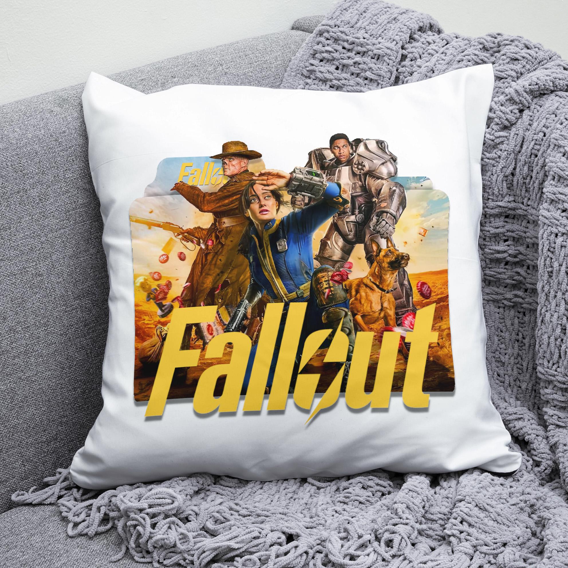 Плюшевая подушка квадрат с принтом Фалаут Fallout