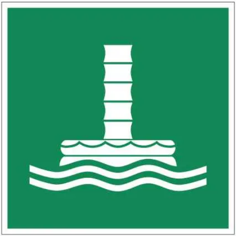 Знак Морской эвакуационный рукав Белый/Зеленый (д-9094)