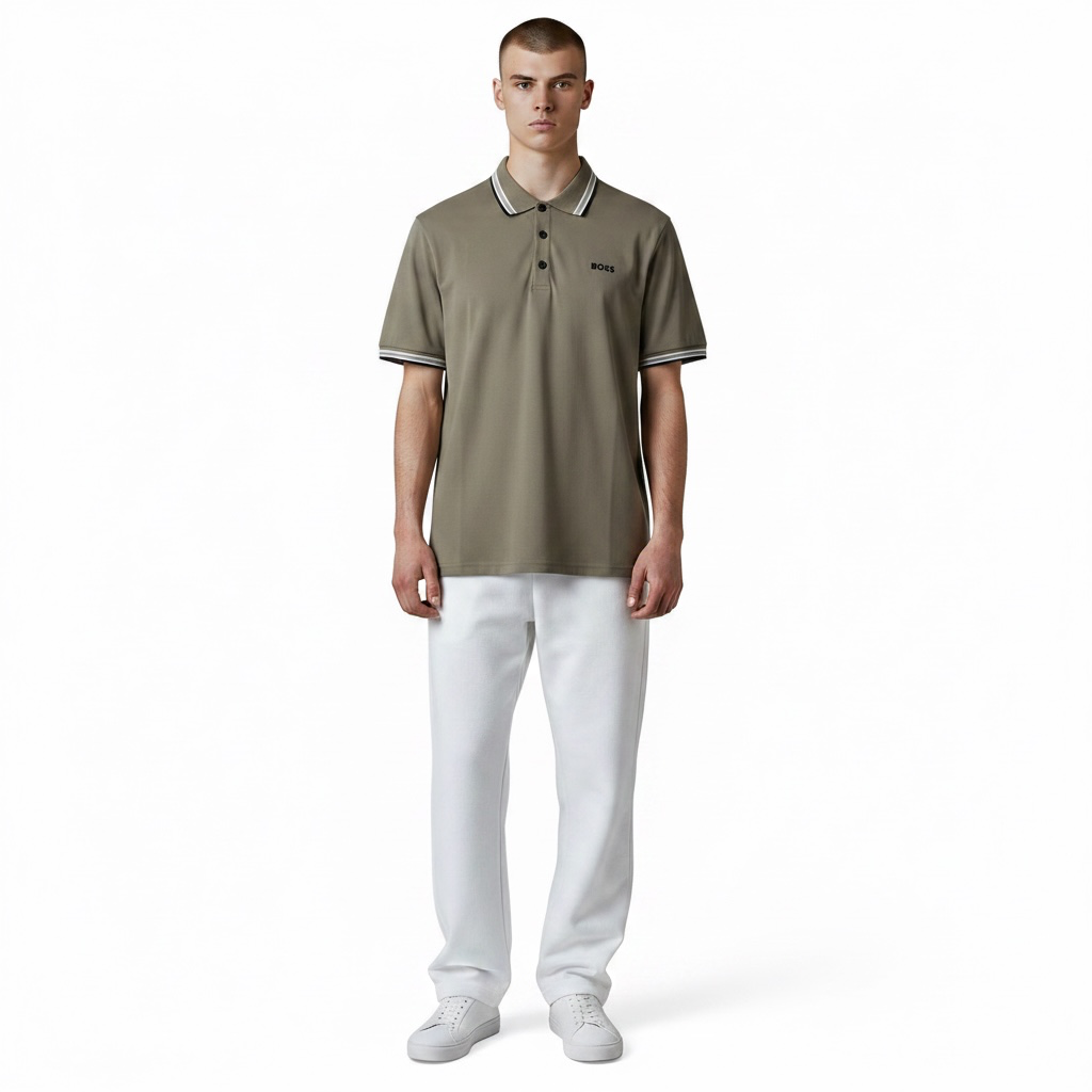 Футболка чоловіча поло BOSS Paddy Short Sleeve Polo Shirt М Хакі (HB13003.1M)