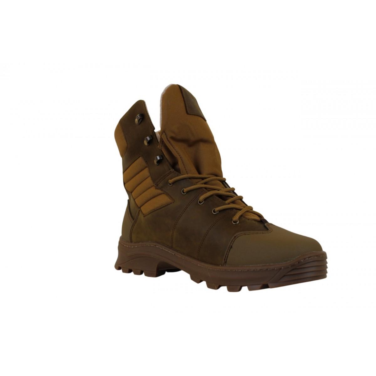 Берцы демисезонные мужские Crossav 17 царапка кожа/крейзы/кордура р. 40 оливковый (Crossav17оD40) - фото 6