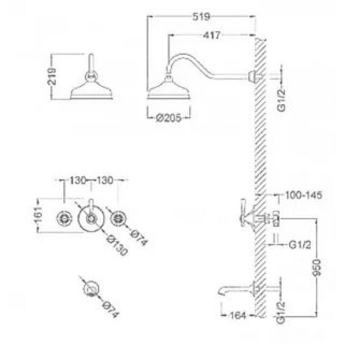 Душевой гарнитур Kraus KEF-16054 G - фото 2 Душевой гарнитур Kraus KEF-16054 G - фото 2
