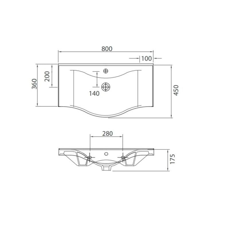 Тумба для ванной комнаты с выдвижными ящиками Ранчо Т-18 и умывальником LAPINO 80 см White (АРИАЛ-12062) - фото 5
