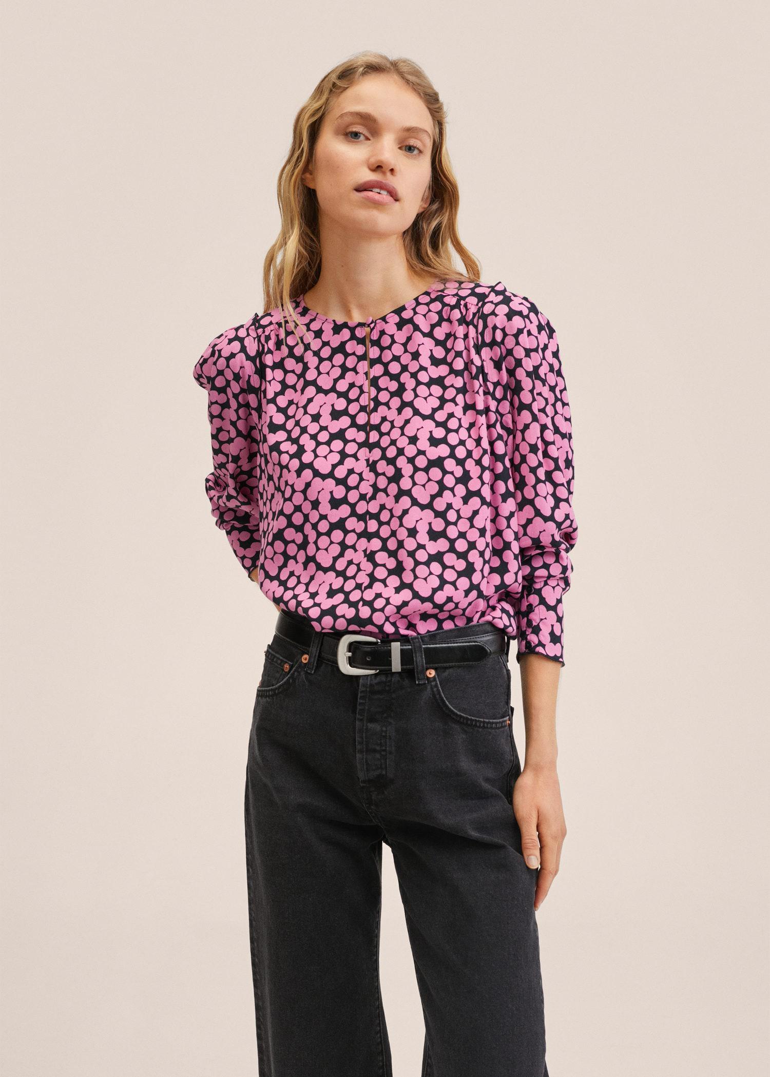 Блузка женская Mango 27094025 р. 21 Розовый (1843308)