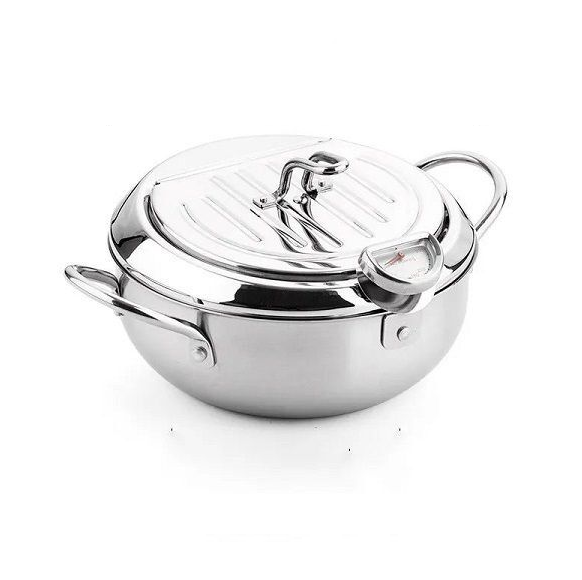 Кастрюля фритюрница для газовой плиты со съемным термометром 2,2 л (Y01652)