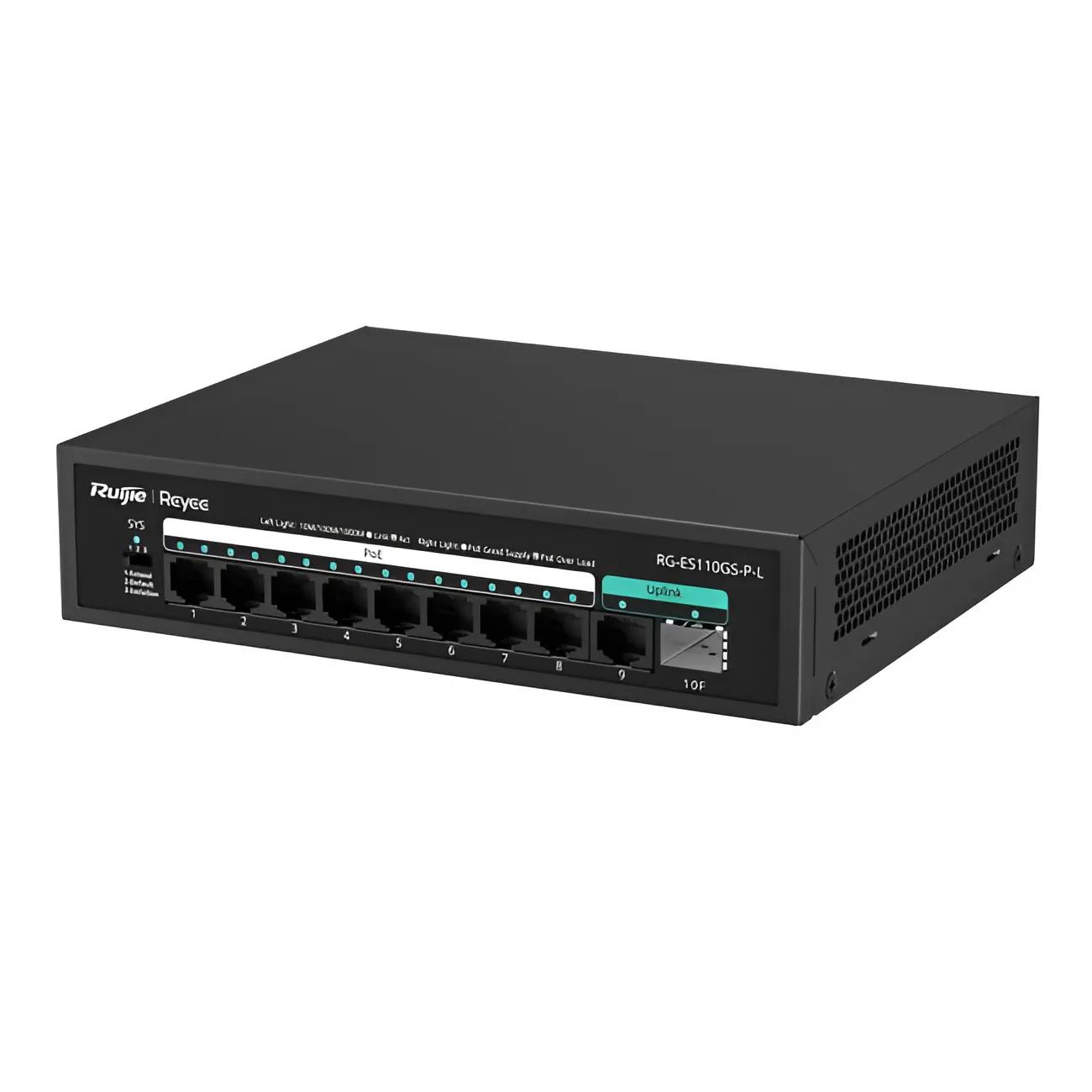 Комутатор некерований 10-портовий PoE Ruijie Reyee RG-ES110GS-P-L 20 Гбіт/с Чорний (99-00018545) - фото 2