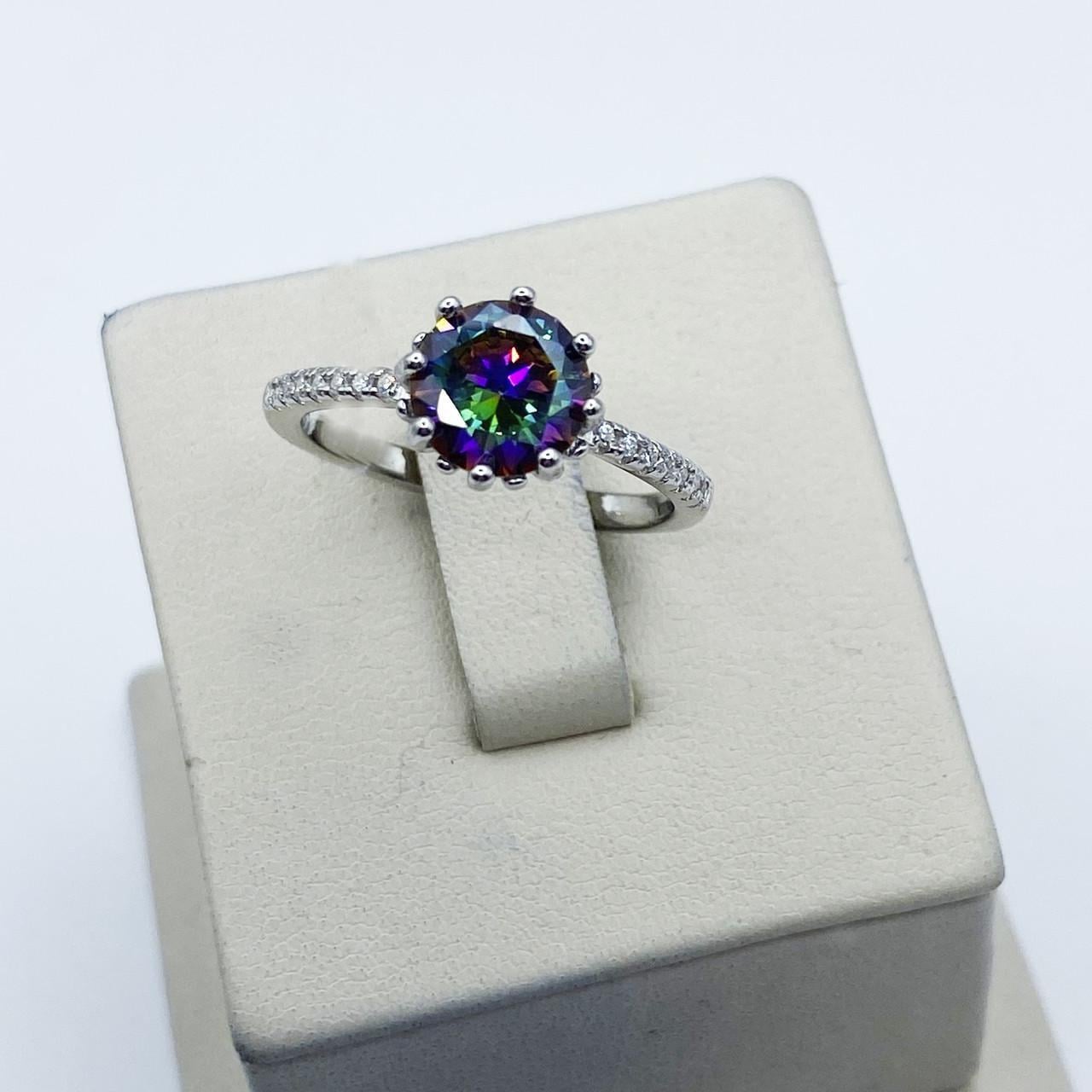 Кольцо серебряное с мистик топазом р. 17 3,08 г (2209437939)