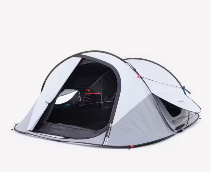 Палатка туристическая Quechua 2 Seconds Fresh&Black трехместная/скоросборная/водонепроницаемая (2561915186)