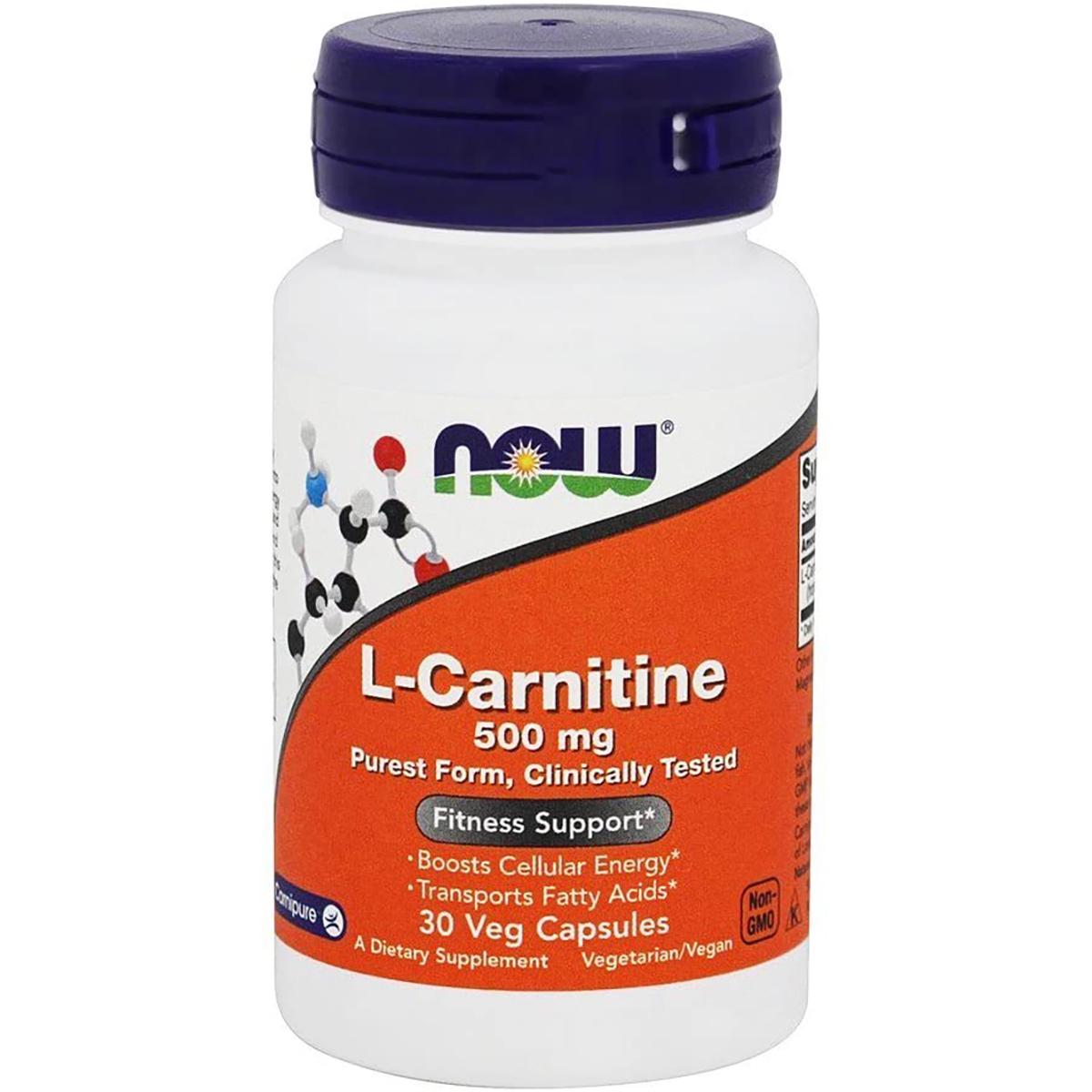 Аминокислоты L-карнитин Now Foods 30 капсул 500 мг (NF0070)