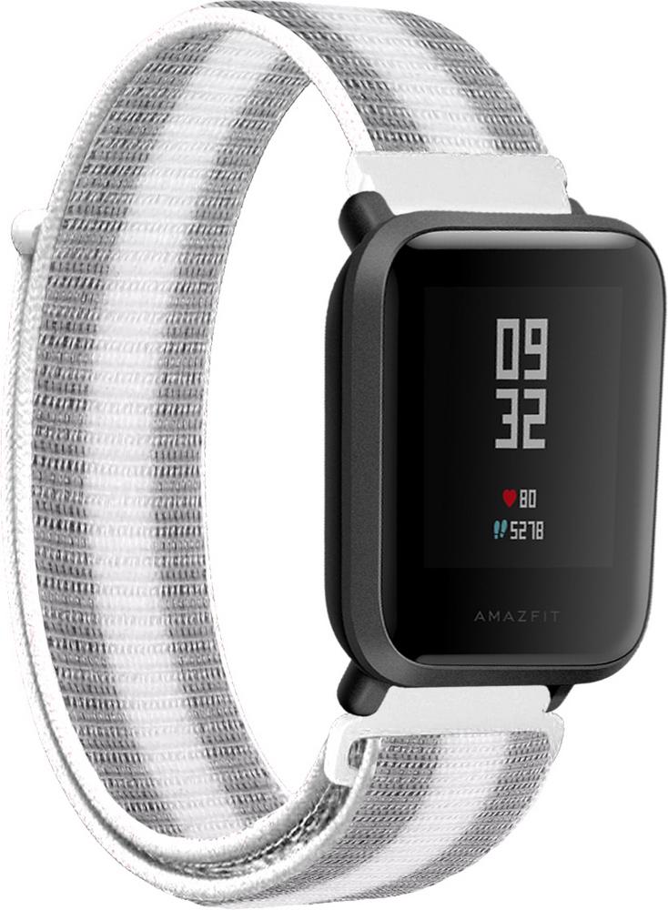 Ремешок нейлоновый Sport Loop для Amazfit Bip Silver/White (21956-58)