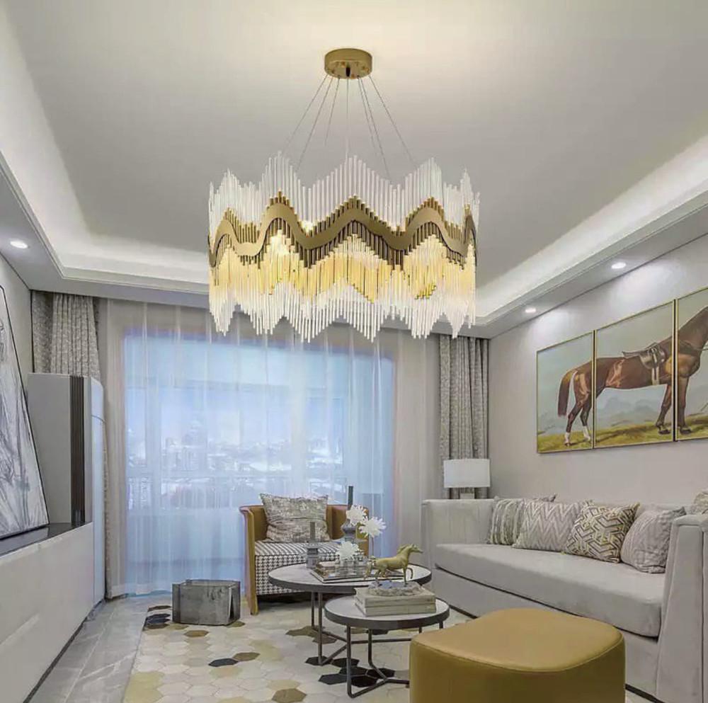 Люстра кольцо с тонкими стеклянными палочками Бронза (MD 8089-600)