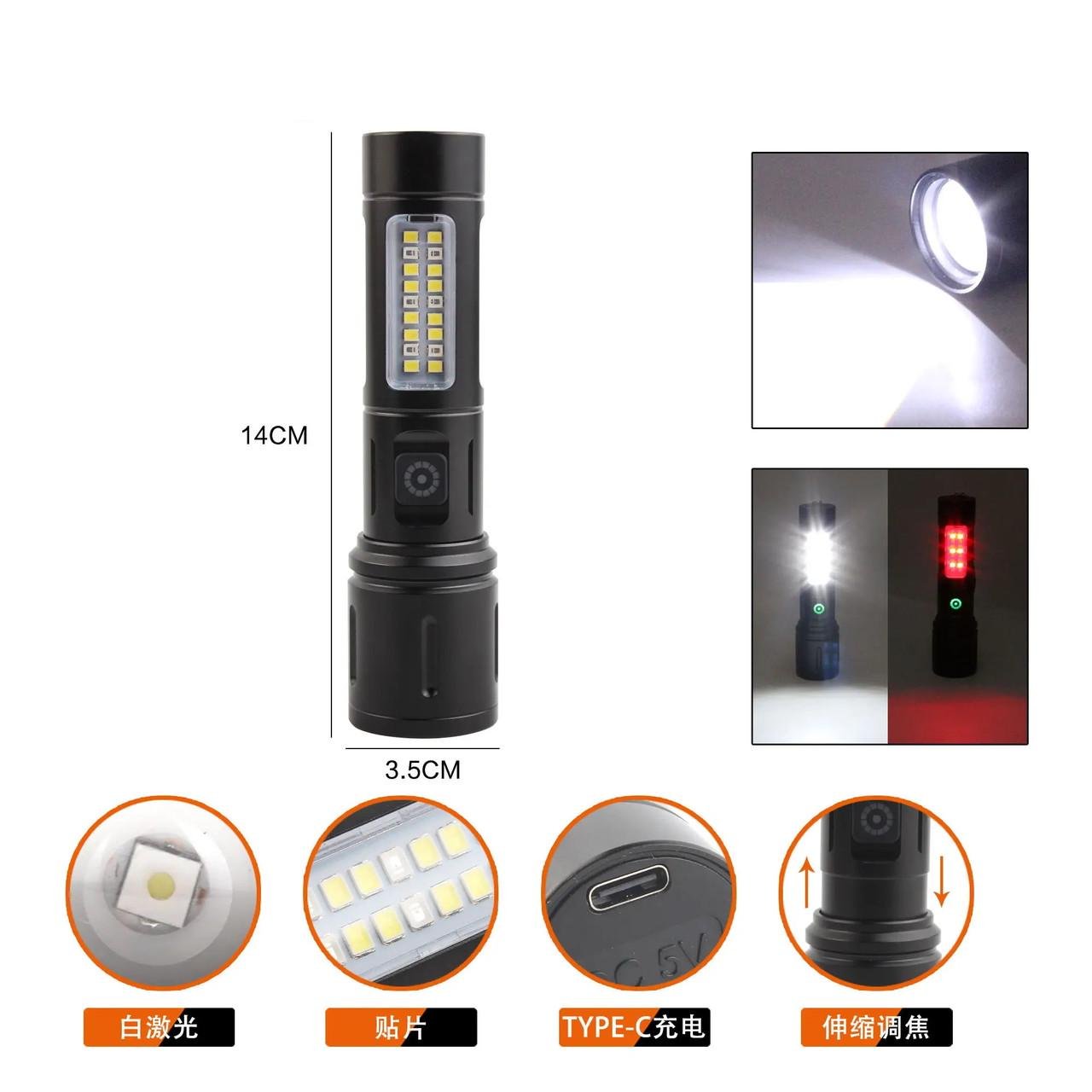 Фонарь ручной COBA CB 603-TG для походов и туризма с USB зарядкой и красным светом (9067) - фото 8 Фонарь ручной COBA CB 603-TG для походов и туризма с USB зарядкой и красным светом (9067) - фото 8