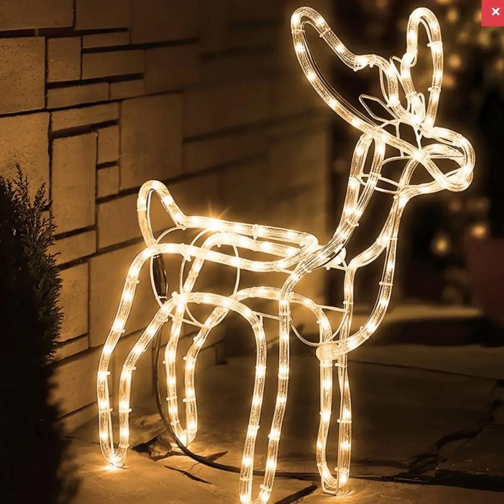 Декоративна світлодіодна фігура "Новорічний олень" висота 95 см 220 В з поворотом голови Теплий білий - фото 7 Декоративна світлодіодна фігура "Новорічний олень" висота 95 см 220 В з поворотом голови Теплий білий - фото 7