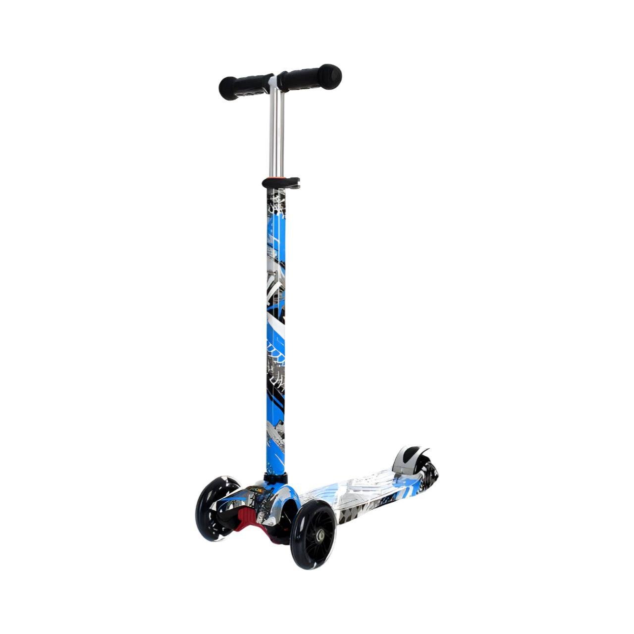 Самокат JR 3-055-2-WP7 трехколесный складной с подсветкой Синий (24786511)