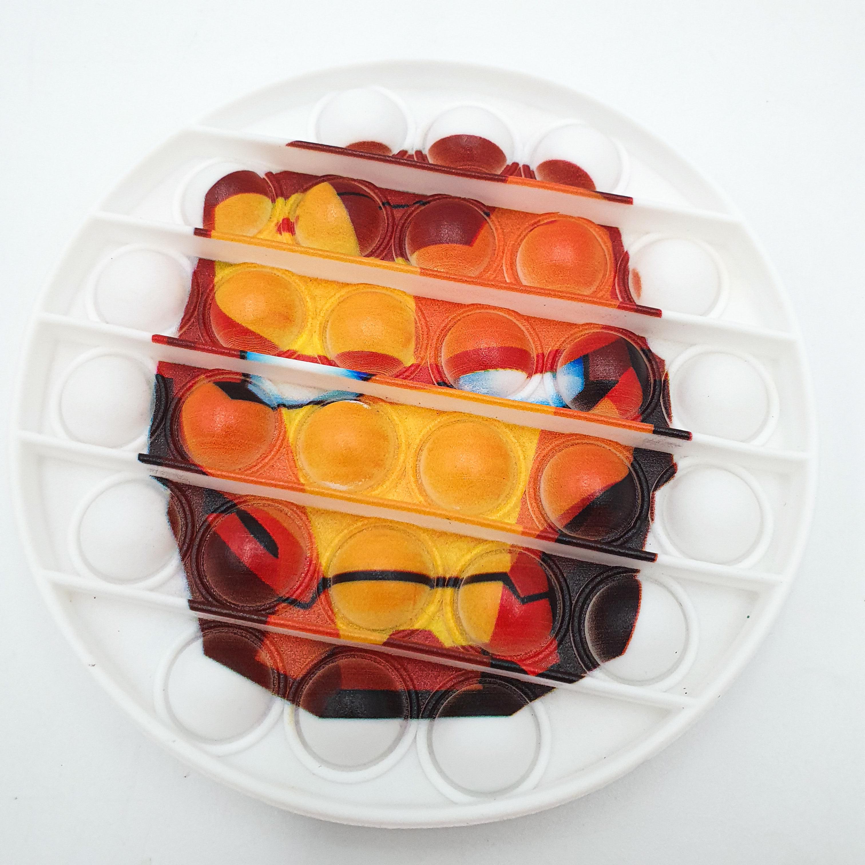 Сенсорная игрушка антистресс силиконовая бесконечная пупырка поп ит UKC Pop It Fidget железный человек круг белый