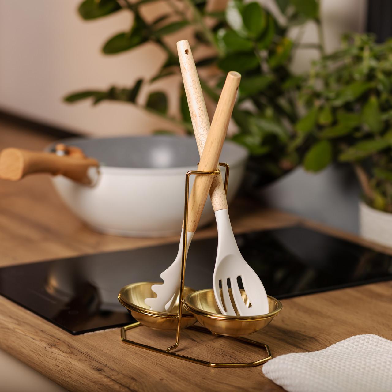 Підставка вертикальна для половника або ложок на 2 секції 20x12,5x19,5 см Золотий (25905614) - фото 15 Підставка вертикальна для половника або ложок на 2 секції 20x12,5x19,5 см Золотий (25905614) - фото 15