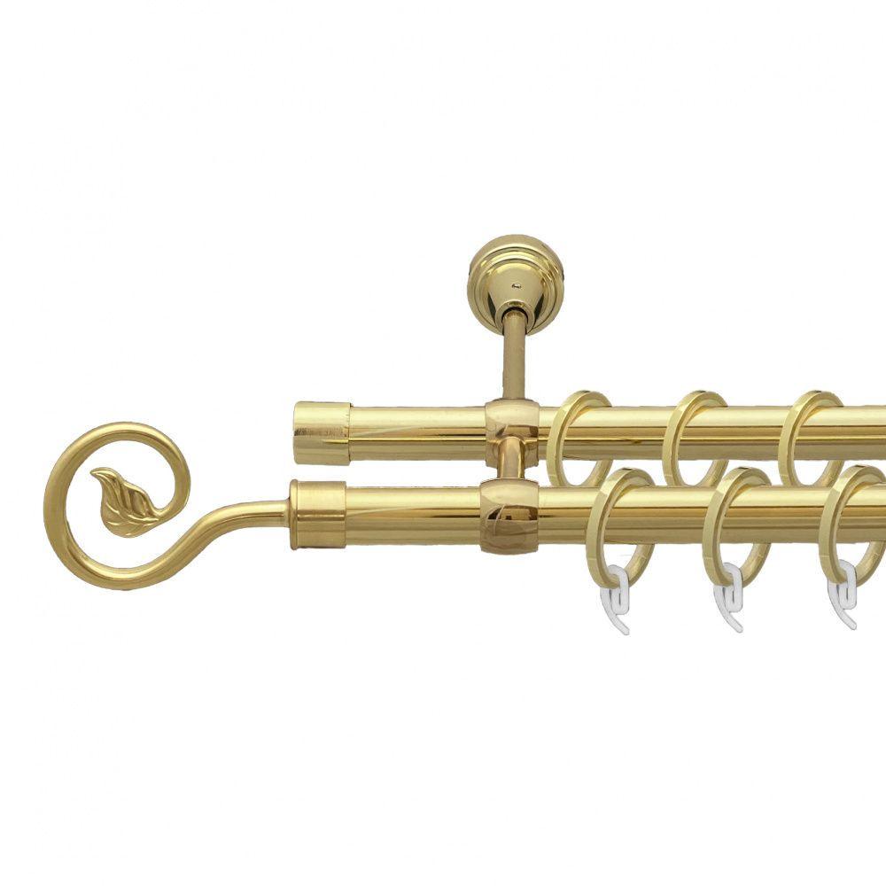 Карниз для штор Orvit Лук двухрядный гладкий 19\19 мм 240 см Золотой (00-00009472)